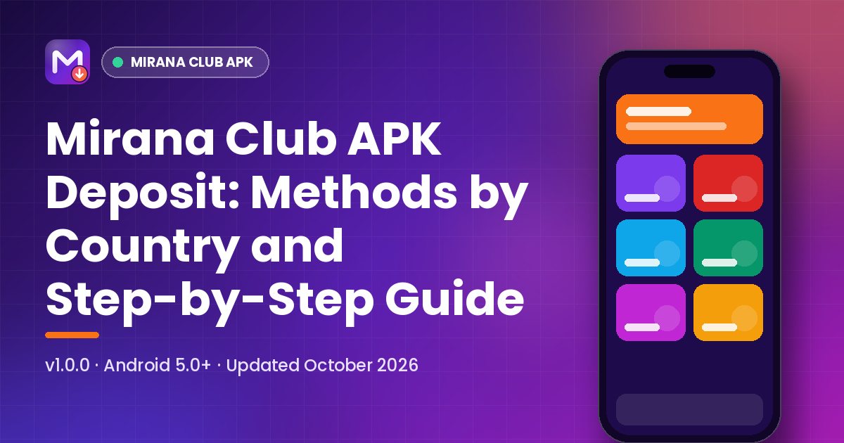 Mirana Club APK Deposit: Methods by Country and Step-by-Step Guide